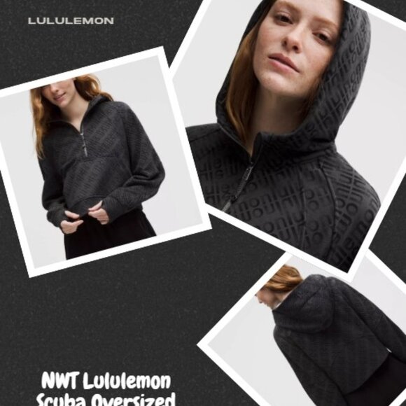 NWT Lululemon Scuba Oversized Half-Zip Hoodie – Black Multi M/L - Picture 1 of 6